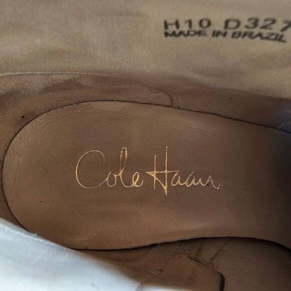 Cole Haan Gray Suede Buckle Zip Heels Booties Size 6B narrow - Picture 6 of 15